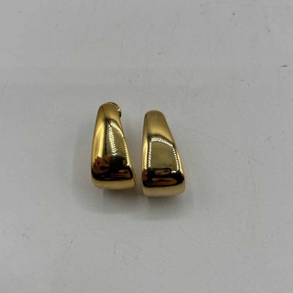 Premier Designs Gold Tone Geometric Earrings Half Hoop Earrings Signed Insignia